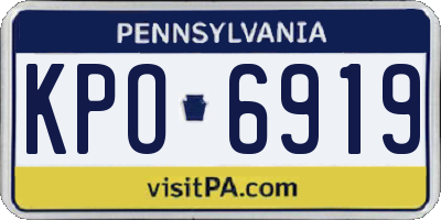PA license plate KPO6919