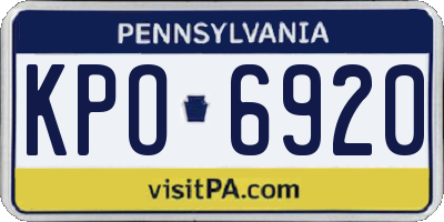 PA license plate KPO6920