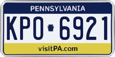 PA license plate KPO6921