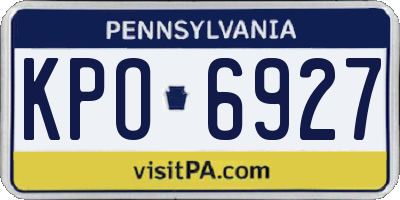 PA license plate KPO6927