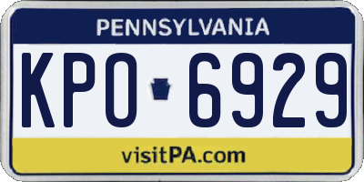 PA license plate KPO6929