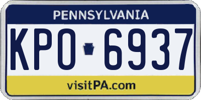 PA license plate KPO6937