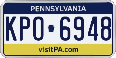 PA license plate KPO6948