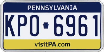 PA license plate KPO6961