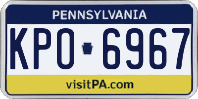 PA license plate KPO6967