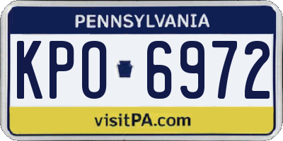 PA license plate KPO6972