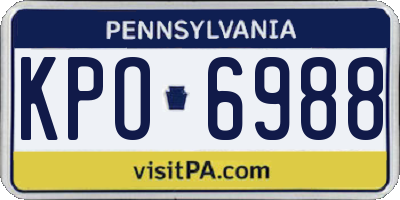 PA license plate KPO6988