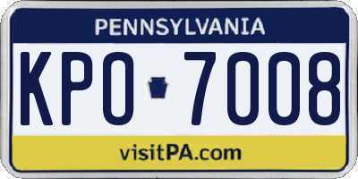 PA license plate KPO7008