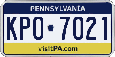 PA license plate KPO7021