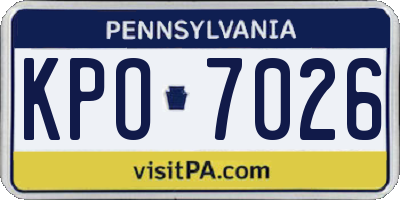 PA license plate KPO7026