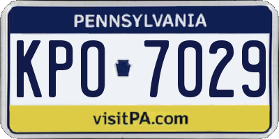 PA license plate KPO7029