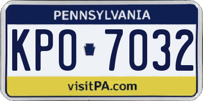 PA license plate KPO7032