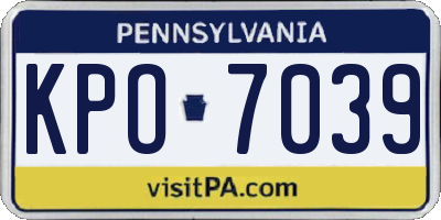 PA license plate KPO7039