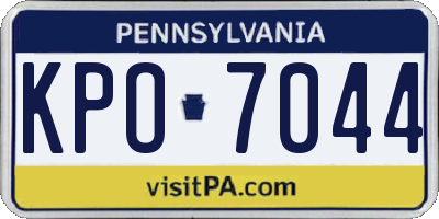 PA license plate KPO7044