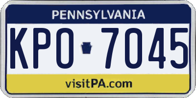 PA license plate KPO7045