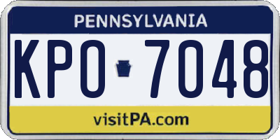 PA license plate KPO7048