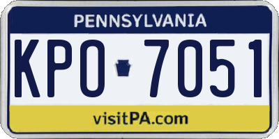 PA license plate KPO7051