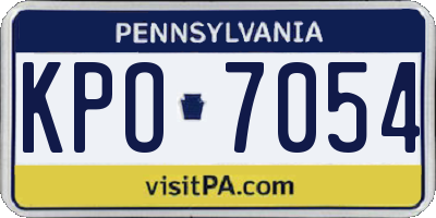 PA license plate KPO7054