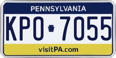PA license plate KPO7055