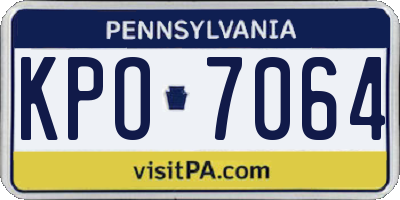PA license plate KPO7064