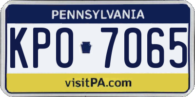 PA license plate KPO7065