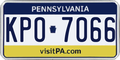PA license plate KPO7066