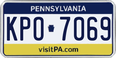 PA license plate KPO7069