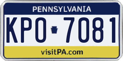 PA license plate KPO7081