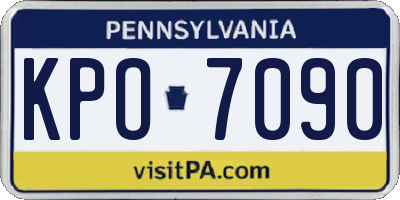 PA license plate KPO7090