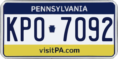 PA license plate KPO7092