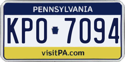PA license plate KPO7094