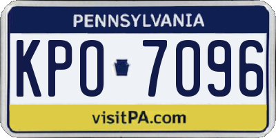 PA license plate KPO7096