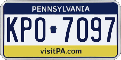 PA license plate KPO7097