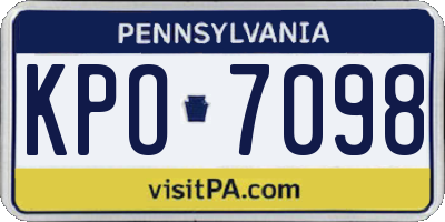 PA license plate KPO7098