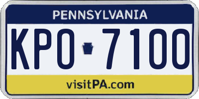 PA license plate KPO7100