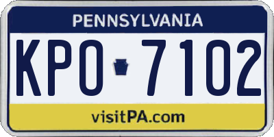 PA license plate KPO7102