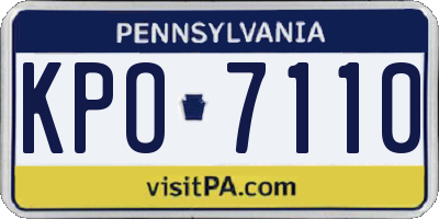 PA license plate KPO7110