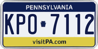 PA license plate KPO7112