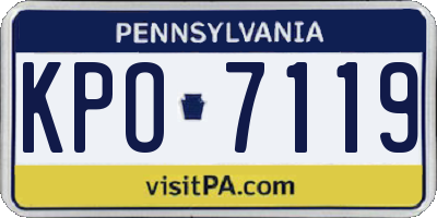 PA license plate KPO7119