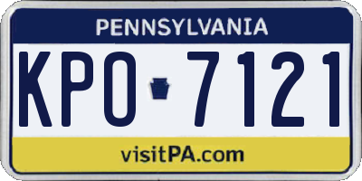 PA license plate KPO7121