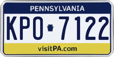 PA license plate KPO7122
