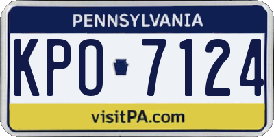 PA license plate KPO7124