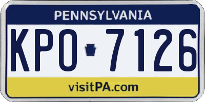 PA license plate KPO7126