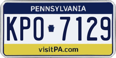 PA license plate KPO7129