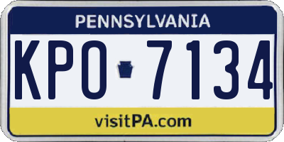 PA license plate KPO7134