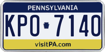 PA license plate KPO7140