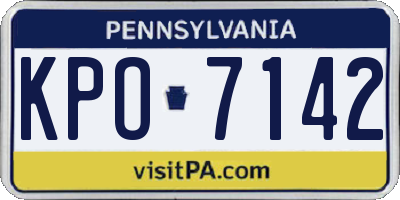PA license plate KPO7142