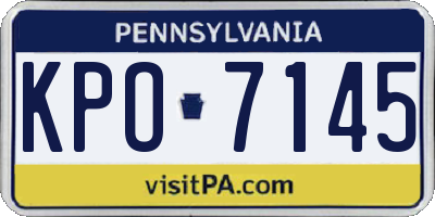 PA license plate KPO7145