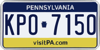 PA license plate KPO7150