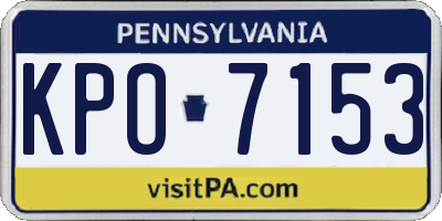 PA license plate KPO7153